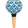 Budget ⌛ Evergreen Blue Peacock Mosaic Glass Watering Globe 😍