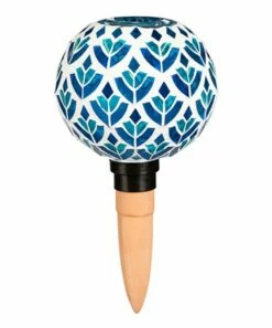 Budget ⌛ Evergreen Blue Peacock Mosaic Glass Watering Globe 😍