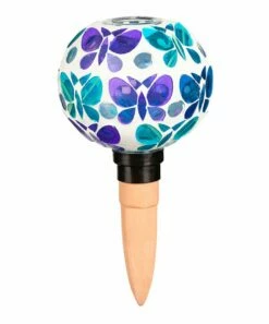 Cheap 💯 Evergreen Purple Butterfly Mosaic Glass Watering Globe 🛒 -Outlet Evergreen Shop zu93105320 alt 3 tm1659647019