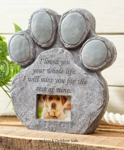 Flash Sale ✨ Evergreen 9.5'' Pet Memorial Stone With Photo Frame 🎉 -Outlet Evergreen Shop zu93535333 alt 2 tm1639141572