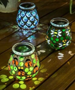 Best reviews of 🎁 Evergreen White & Blue Peacock Mosaic Solar-Powered Lantern 🎁 -Outlet Evergreen Shop zu93535375 alt 2 tm1617746077