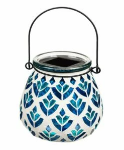 Best reviews of 🎁 Evergreen White & Blue Peacock Mosaic Solar-Powered Lantern 🎁