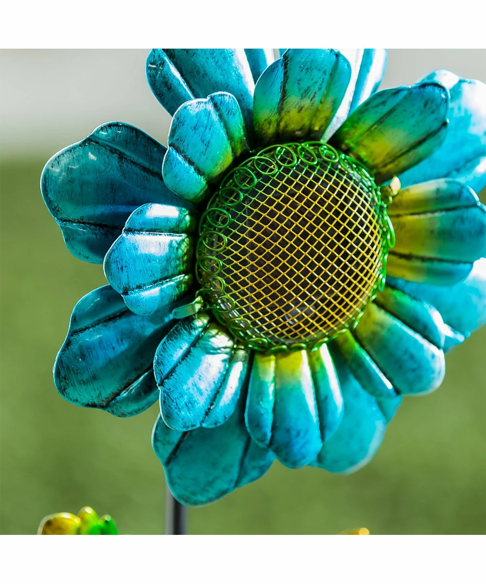 Cheapest ⭐ Evergreen Blue & Green Floral 36" Secret Solar Garden Stake ⭐ 2 Cheapest ⭐ Evergreen Blue & Green Floral 36" Secret Solar Garden Stake ⭐ - Image 2