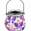 Cheapest 😀 Evergreen Purple Butterfly & Floral Mosaic Solar Lantern 😍