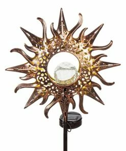 Best reviews of 🥰 Evergreen Brown Sun Crackle Glass Globe Solar Garden Stake ⭐