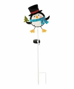 Coupon 😉 Evergreen Penguin Snowman Solar Garden Stake 🧨