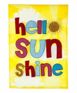 Best deal π Evergreen Yellow 'Hello Sunshine' Outdoor Flag β