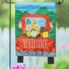 Brand new ✔️ Evergreen Red & Green 'Welcome' Truck Garden Flag ⌛