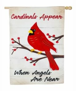 Flash Sale 😍 Evergreen White & Red Cardinal 'When Angels Are Near' Garden Flag 👍