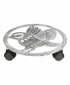 Best deal 😀 Evergreen Distressed White Bird Metal Rolling Plant Trolley 😀 -Outlet Evergreen Shop zu95231148 alt 1 tm1658420912