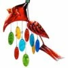 New 🤩 Evergreen Red Cardinal Glass & Metal Wind Chime 👏