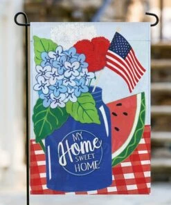 Best Sale ⭐ Evergreen Blue & Red 'My Home Sweet Home' Watermelon 12'' Outdoor Flag 😉