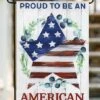 Cheapest 🛒 Evergreen Red & Blue 'Proud To Be An American' Burlap Outdoor Flag 🔥