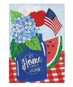Best Sale 🔔 Evergreen Blue & Red 'My Home Sweet Home' Watermelon 28'' Outdoor Flag 🥰