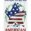 New 😀 Evergreen White Star 'Proud To Be An American' Burlap Outdoor Flag 🥰