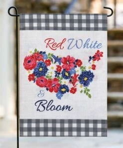Best deal 🎁 Evergreen Red & White 'Red, White, Bloom' Burlap Outdoor Flag 👏