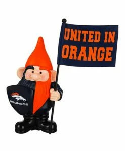 Top 10 ⭐ Evergreen Denver Broncos Black & Orange 'United In Orange' Flag Gnome 🌟