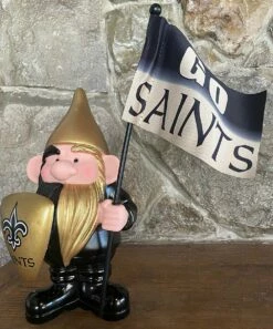 Top 10 🌟 Evergreen New Orleans Saints Black & Gold 'Go Saints' Flag Gnome 🌟