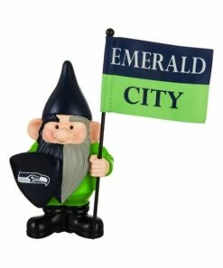 Best Sale 🎉 Evergreen Seattle Seahawks Green & Navy Flag Holder Gnome ⌛