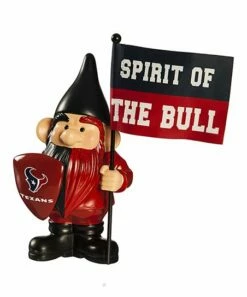 Brand new 🛒 Evergreen Houston Texans Black & Red 'Spirit Of The Bull' Flag Gnome 👍