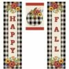 Buy 🎉 Evergreen Red & Black 'Happy Fall' Door Banner Set ❤️