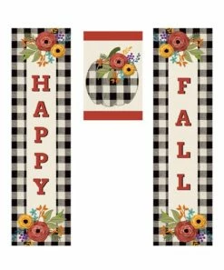 Buy 🎉 Evergreen Red & Black 'Happy Fall' Door Banner Set ❤️