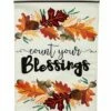 Wholesale 🌟 Evergreen 'Count Your Blessings' Garden Burlap Flag 👍