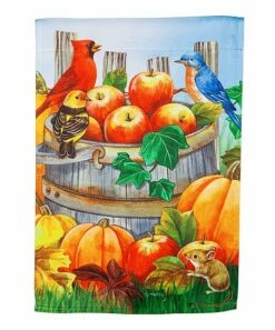 Buy 🎁 Evergreen Apples & Pumpkins Garden Suede Flag ✔️