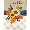 Budget 😉 Evergreen Fall Floral 'Gather' House Linen Flag ⭐