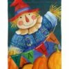 Best Pirce 🎁 Evergreen Orange & Red 'Fall' Scarecrow Garden Flag ⭐