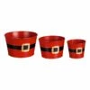 Brand new 😀 Evergreen Red & Black Santa Belt Nested Planter - Set Of 3 ⭐