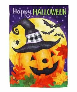Deals ✨ Evergreen Orange 43'' X 29'' 'Happy 💀 Halloween' Pumpkin Outdoor Flag 💯