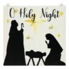 Outlet 🧨 Evergreen Black & Gold 'O Holy Night' Solar Greeter Sign Set 🔔
