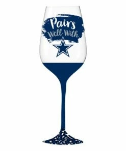 Discount 🔔 Evergreen Dallas Cowboys Blue 'Pairs Well' Wineglass 🌟