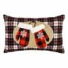 Cheap 🎁 Evergreen Red & Black Plaid Cozy Mittens Lumbar Throw Pillow 🤩