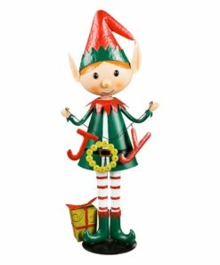 Coupon 🔔 Evergreen Red & Green Bouncy Elf Joy Garden Statue 🎉