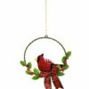 Buy 😀 Evergreen Metal Wreath With Cardinal Icon Ornament 😉