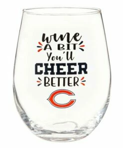 Discount 😉 Evergreen Chicago Bears Clear & Orange Stemless Wineglass & Gift Box 🥰
