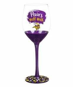 Buy ❤️ Evergreen Minnesota Vikings Purple & Clear 17-Oz. Wineglass & Gift Box ✔️