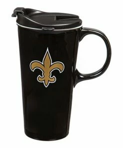 New ⭐ Evergreen New Orleans Saints Black 17-Oz. Travel Mug 🛒