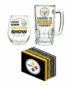 Flash Sale ⭐ Evergreen Pittsburgh Steelers Stemless Wineglass & Beer Stein 😍