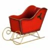 Best Sale 🔥 Evergreen Red & Goldtone Metal Sled Décor 🛒