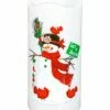 Outlet 🤩 Evergreen White & Red Snowman 'Let It Snow' Projector LED Flameless Candle 💯