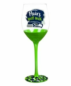 Best Pirce ❤️ Evergreen Seattle Seahawks Green 'Pairs Well' Wineglass 🔥