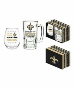 Brand new 🤩 Evergreen New Orleans Saints Gray & Black Drinkware Gift Set 😀