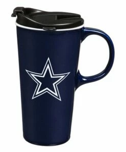 Cheapest 🎉 Evergreen Dallas Cowboys Navy & Black 17-Oz. Travel Latte Mug Set 🧨