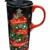 Best deal 🧨 Evergreen Black & Red 'Believe In The Magic' 🔔 Christmas Tree Ceramic Cup Set ⌛