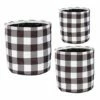 Top 10 😀 Evergreen Brown & White Buffalo Check Fabric Round Planter Set 💯