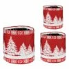 New 🎁 Evergreen Red & White Seasonal Scandi Round Planter - Set Of Three 🛒