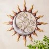 Promo 😉 Evergreen Gray & Gold Sun & Moon Metal Handcrafted Wall Art 👏